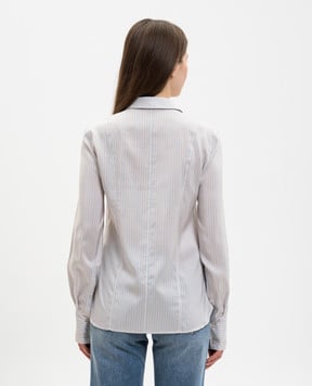Alexander McQueen White striped silk shirt 868906QBADY