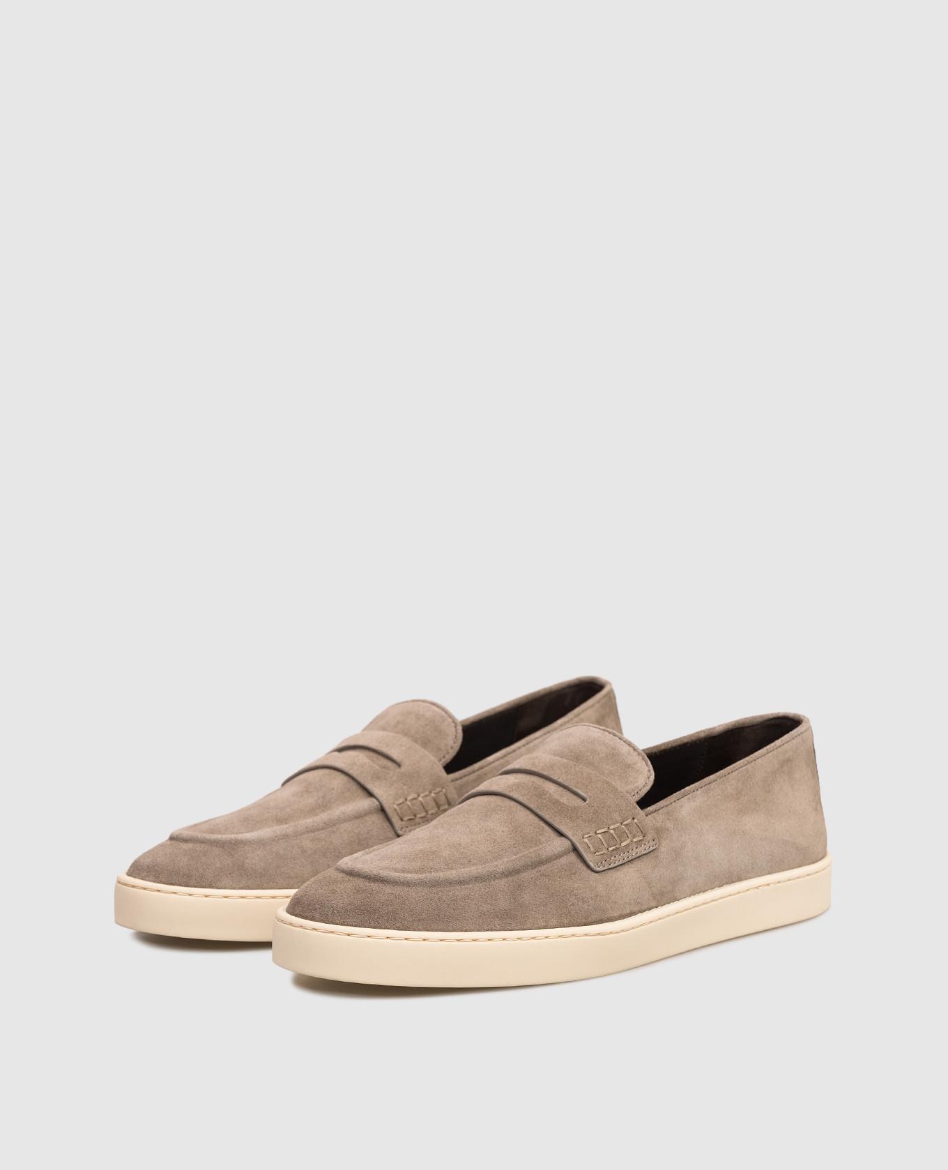 

Brown suede loafers with a jumper Canali