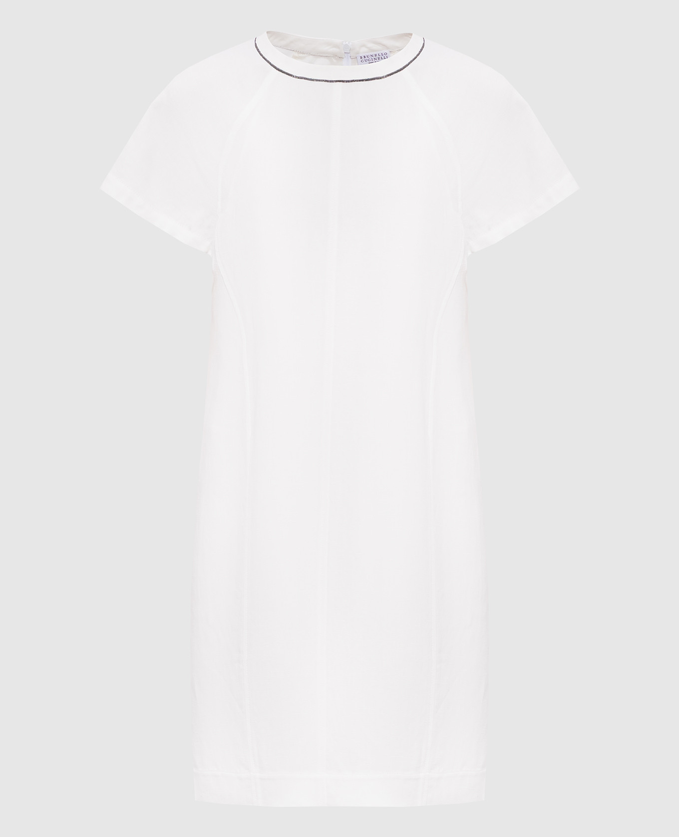 White mini dress with linen