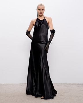 Marc Le Bihan Black double-layered silk dress 21227
