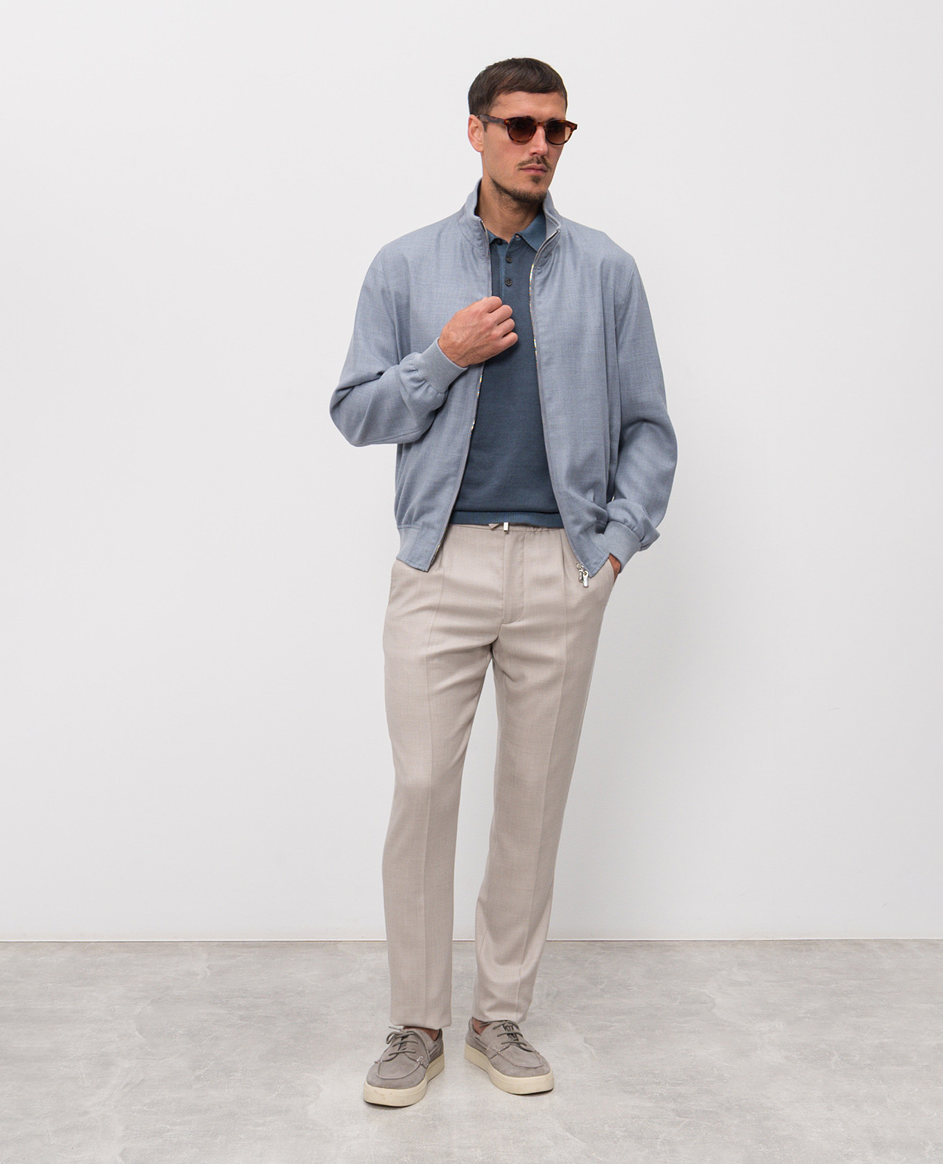 

Blue cashmere jacket Enrico Mandelli, Light blue