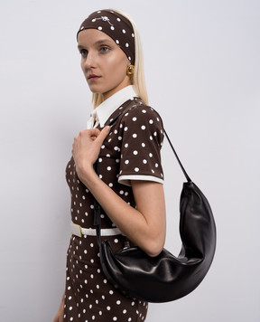 Marsell Volta Sand Black Leather Hobo Bag MB0479P050