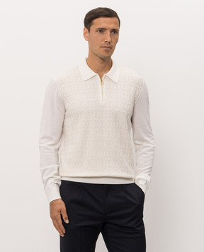 Stefano Ricci Ivory wool, silk and cashmere polo KE04004P30E26361