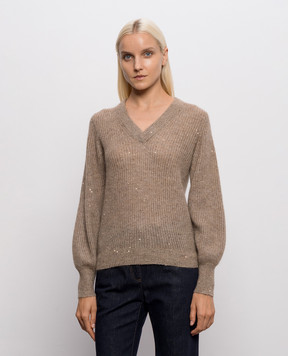 Brunello Cucinelli Brown pullover with wool MPG737802