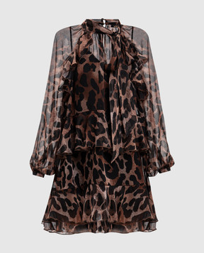 Twinset Leopard print dress with ruffles 262AP2212