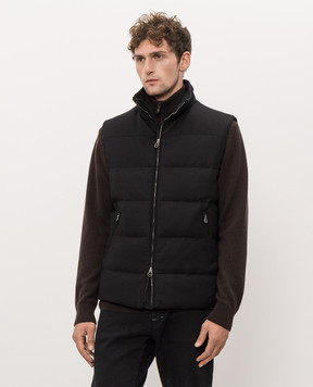 Castangia dal 1850 Black wool down vest MOD626