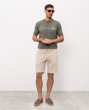 Stefano Ricci Beige wool and silk shorts M1T6100332CM10HA