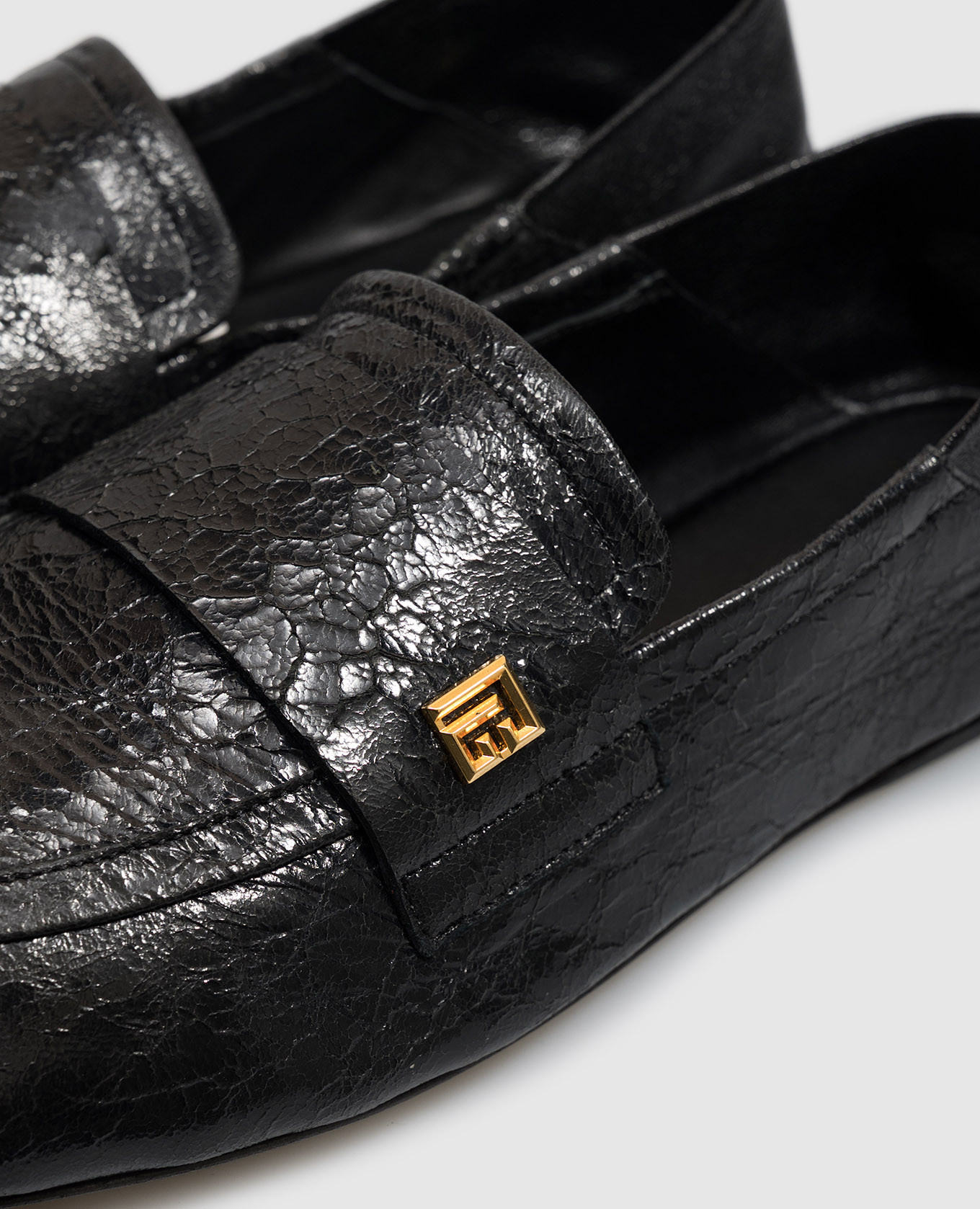 Black leather loafers with monogram Balmain 5