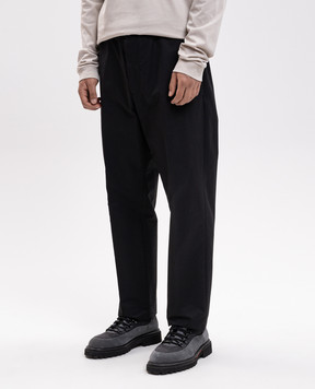 Moncler Black pants with logo patch L20912A00022599FN