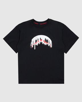 Sprayground Children's black T-shirt with print SPY1575BLK