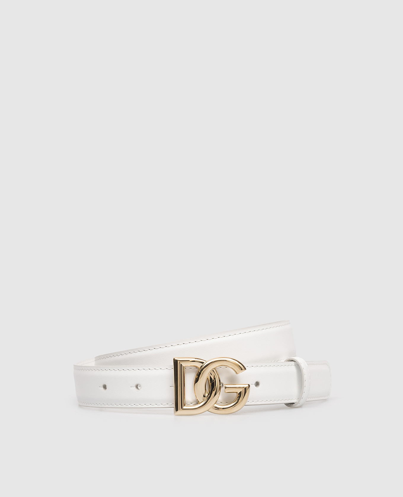 

White leather belt with logo Dolce&Gabbana