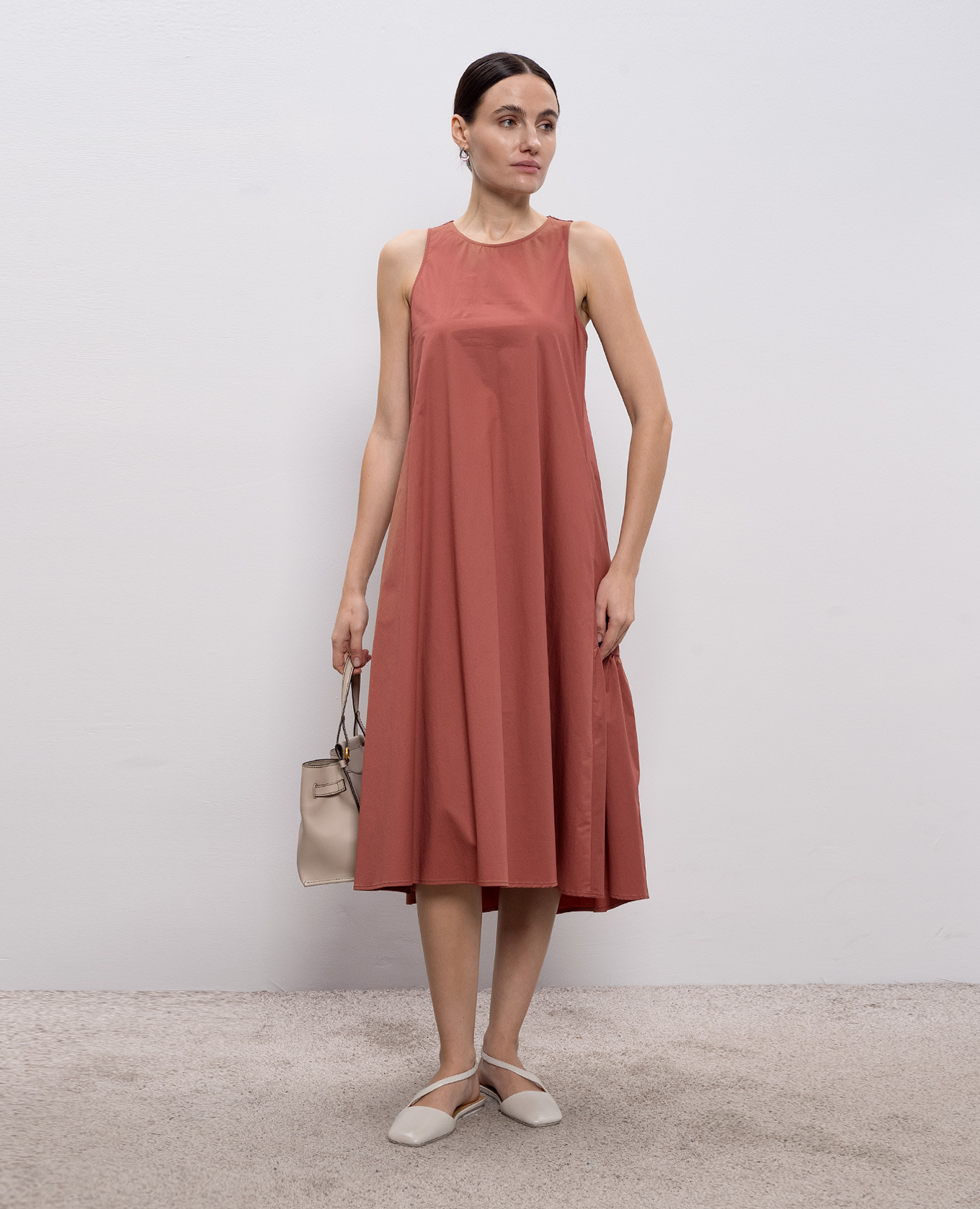 Red midi dress Peserico 2