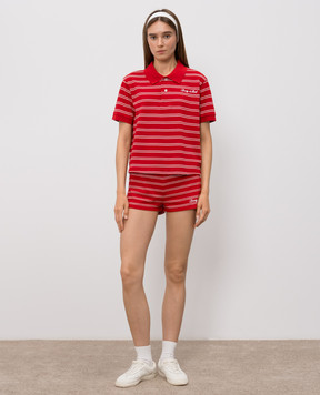 Sporty & Rich Red striped polo shirt TO085710326RE33