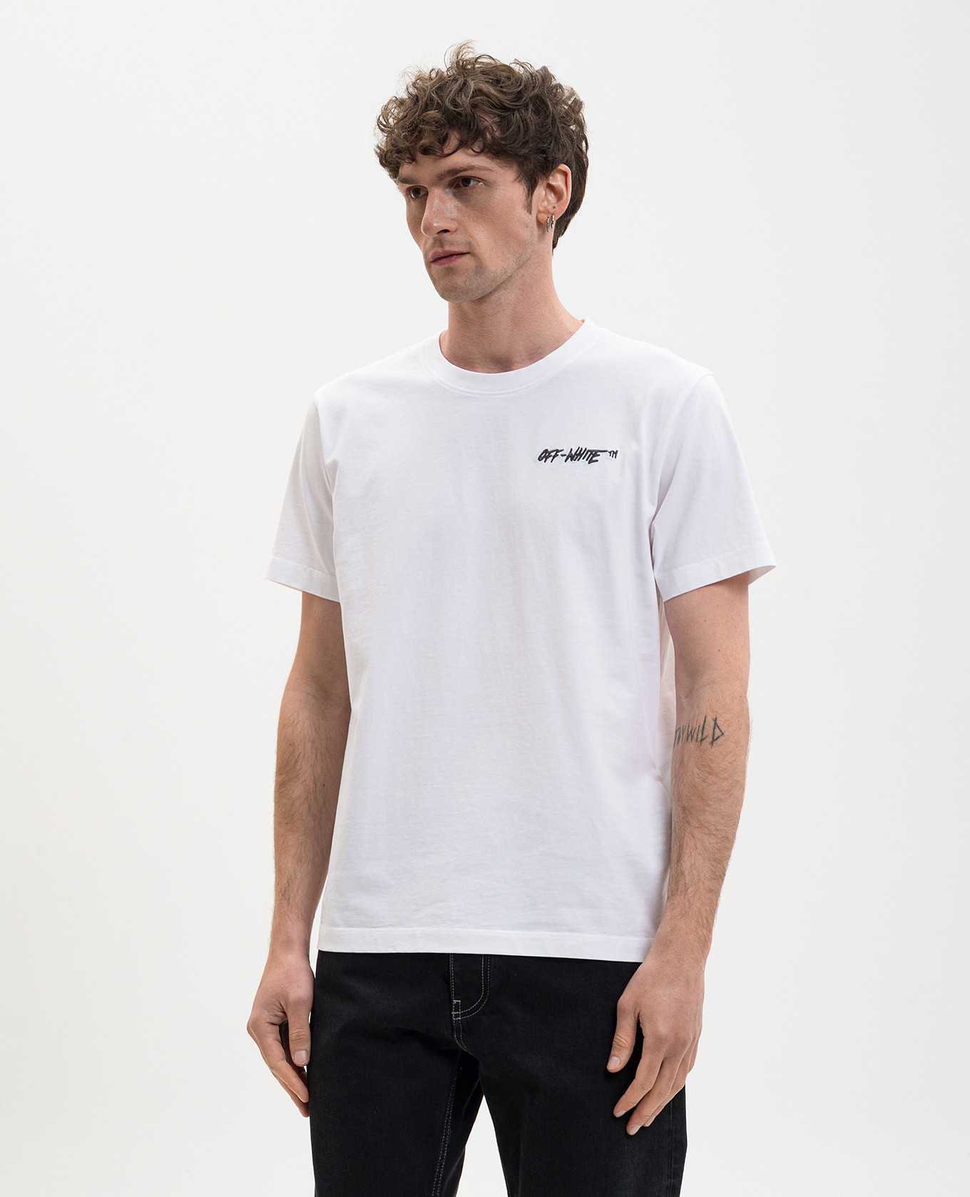 White T-shirt with logo embroidery Off-White 3