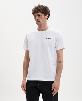 Off-White White T-shirt with logo embroidery 44MAA027S26J009