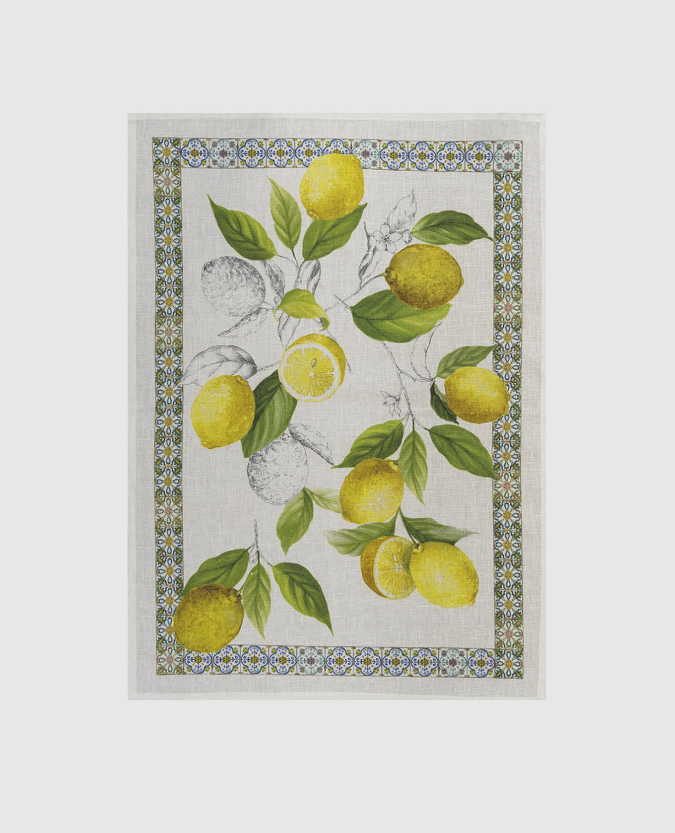 

White Cetara linen kitchen towel TESSITURA TOSCANA TELERIE
