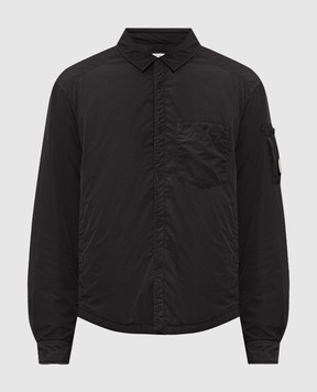 C.P. Company Black jacket with logo patch MOS023A005904G