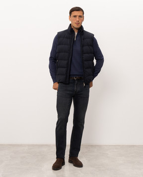 Doriani Cashmere Blue wool, silk and cashmere jumper with zipper 1818179