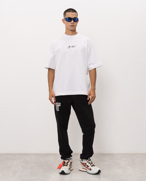 Off-White White T-shirt with logo embroidery 44MAA120F26J011