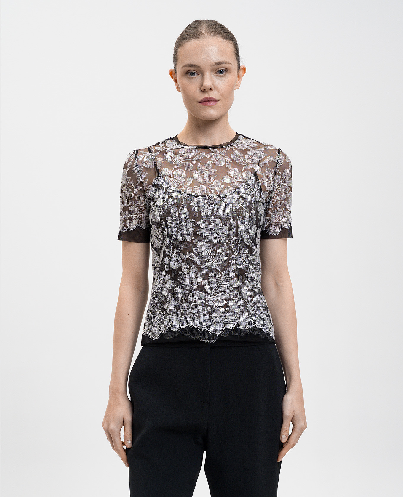 

Black patterned top Ermanno Scervino
