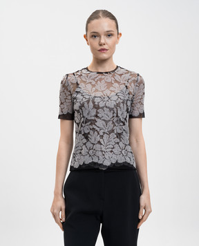 Ermanno Scervino Black patterned top D472L773CSJII
