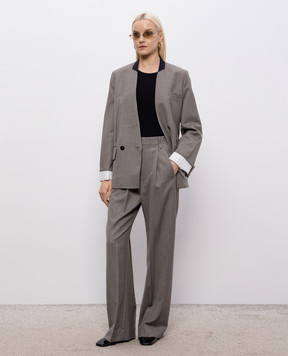 Victoria Beckham Gray double-breasted wool jacket 1226WJK007214A