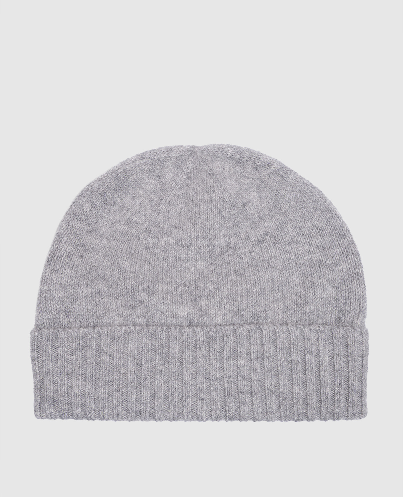 Gray cashmere hat with lapel