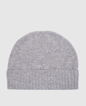 Allude Gray cashmere hat with lapel 26511245