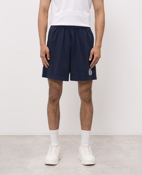 Sporty & Rich NY Crest Blue Shorts SH039710243BL106