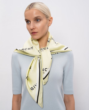 Givenchy Green silk scarf with logo print 710009495010