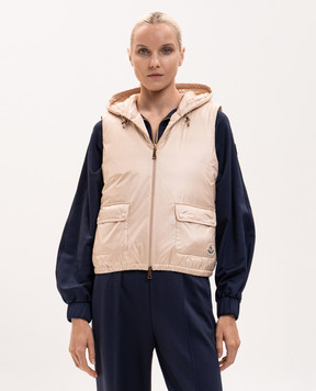 Moncler Beige down vest Lansette L20931A00094597YG