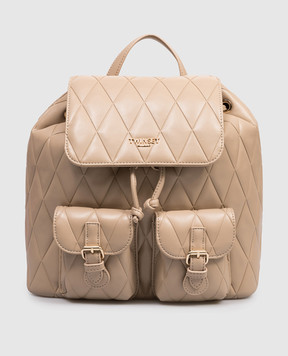 Twinset Beige backpack with geometric print 261TB7280