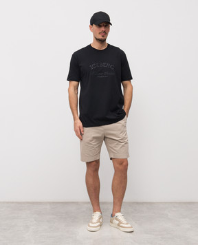 Iceberg Black T-shirt with embroidered logo F0406325