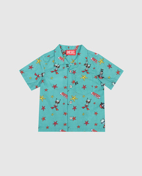 Diesel Children's green shirt Mcalyb with print K00791KXBS6