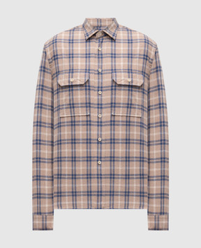 Cashmere&Whiskey Brown checkered shirt 43752091324