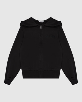 Dolce&Gabbana Children's black sports jacket with logo embroidery L5JWDJG7QNV