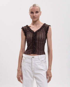 Max & Co Brown lace top MCOFIENO