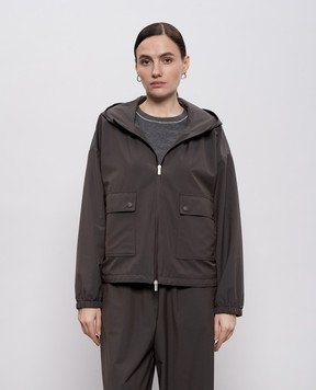 Peserico Brown windbreaker with wool A2513102561
