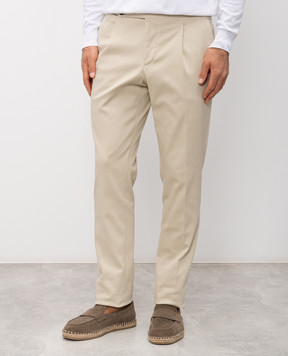 Pini Parma Beige cotton pants TRSCOBEIGE