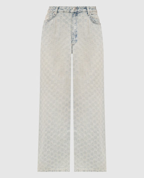Misbhv Blue jeans with a monogram pattern 250M316