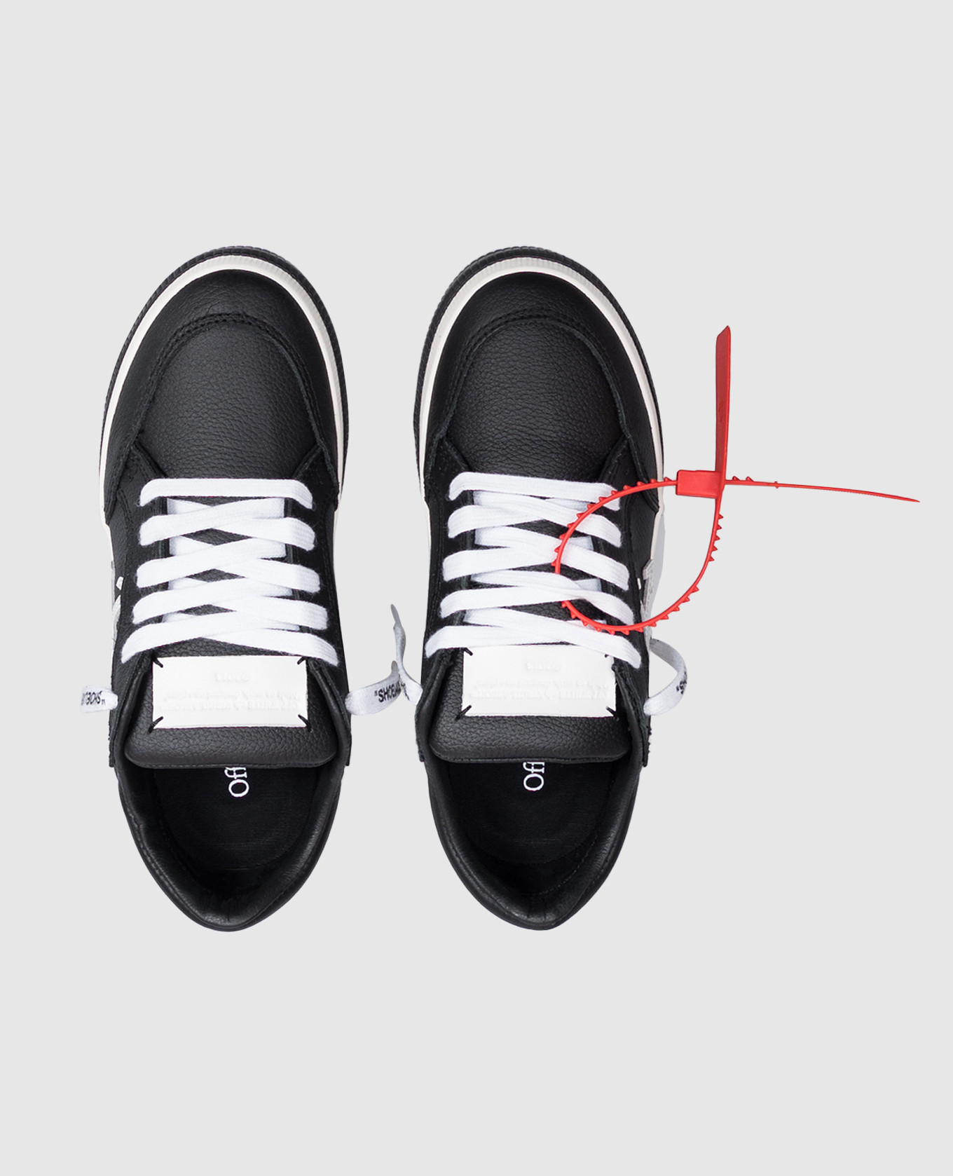 Black leather Vulcanized sneakers Off-White 4