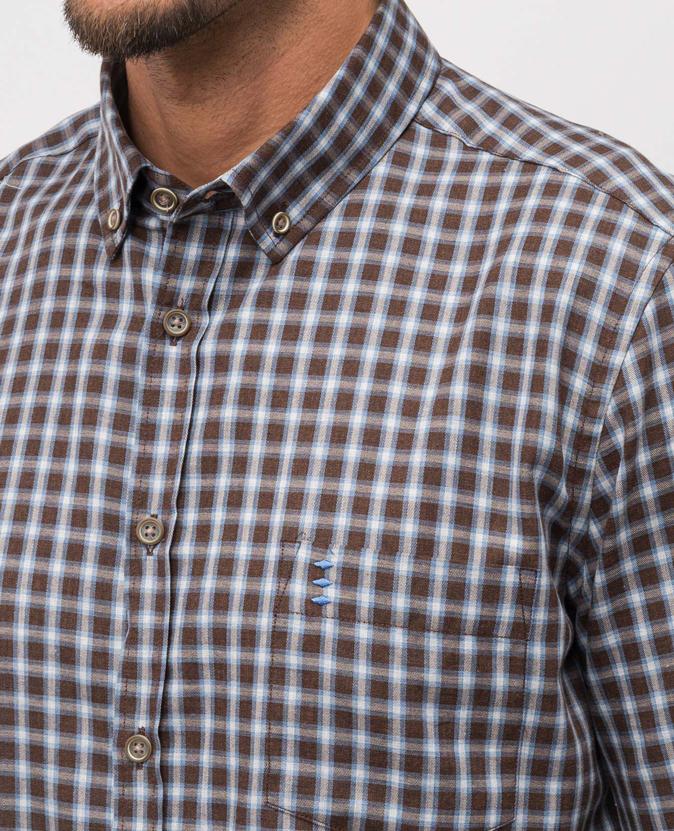 

Brown checkered shirt Florentino