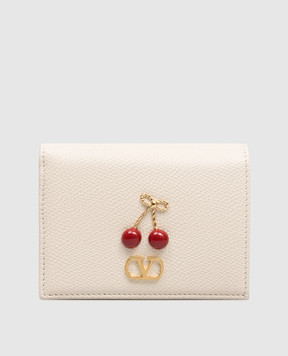Valentino Beige leather wallet Cherryfic 8W2P0AY0WGX