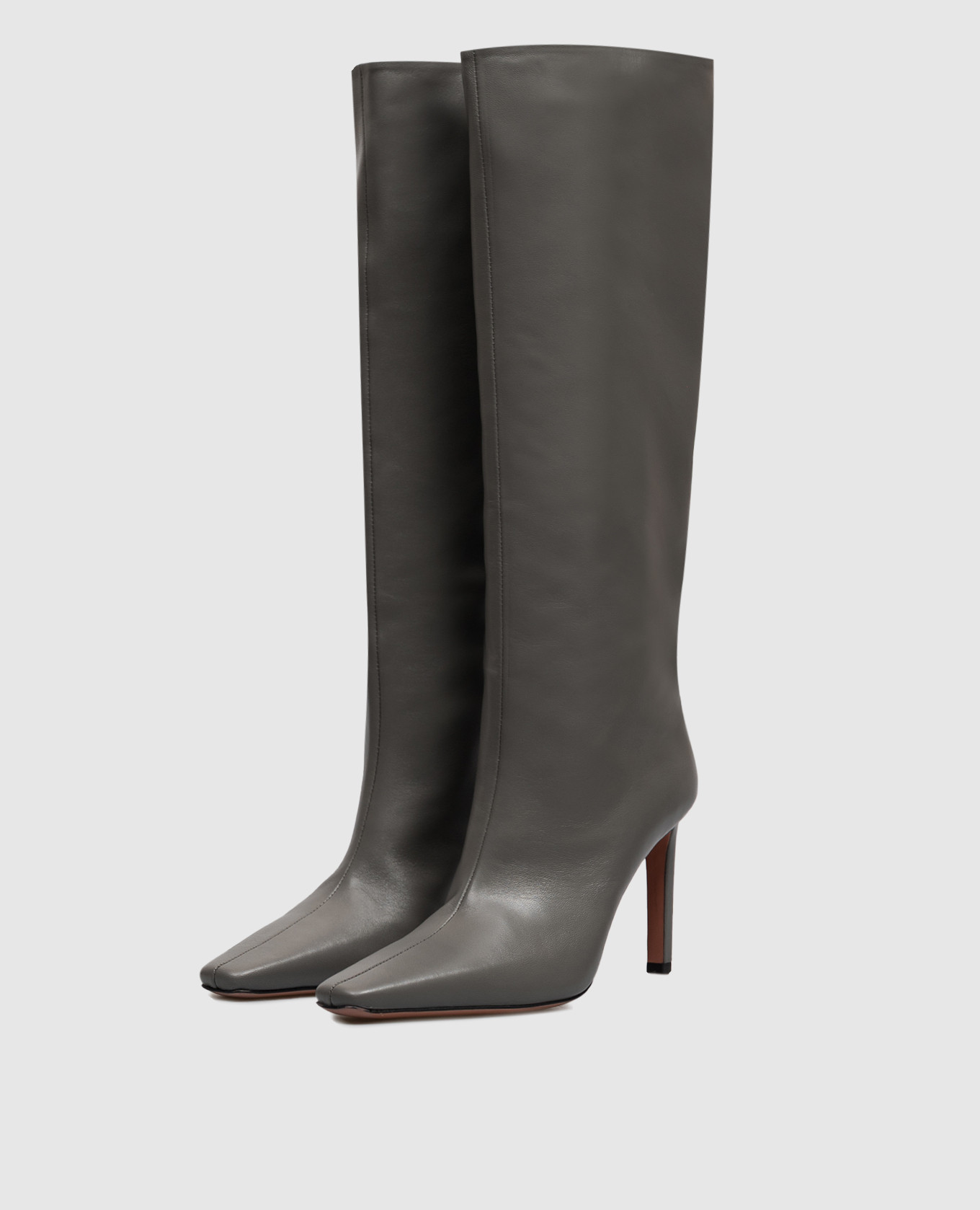 Gray leather boots Babe Pay Pls 2