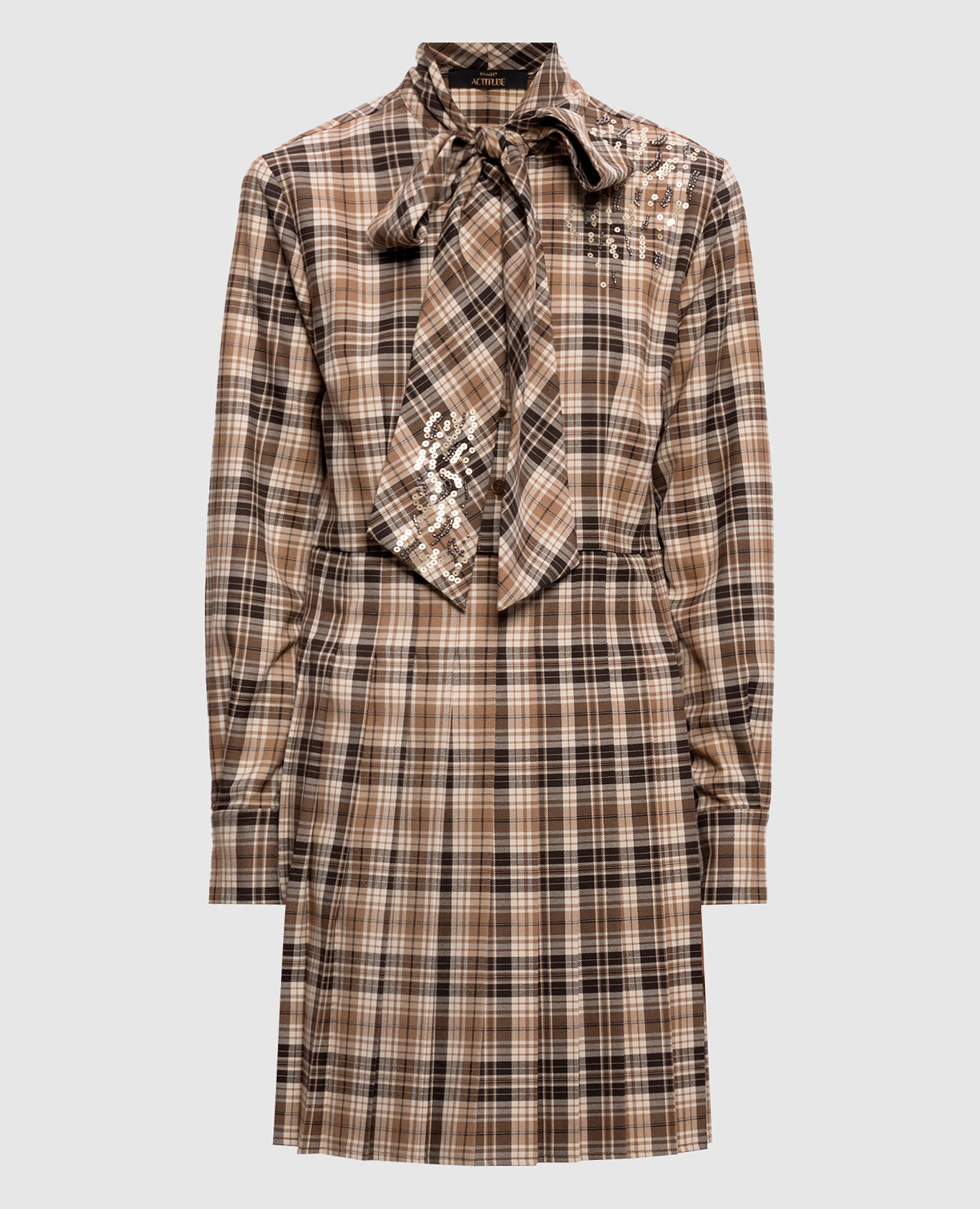 Beige checkered mini dress Twinset