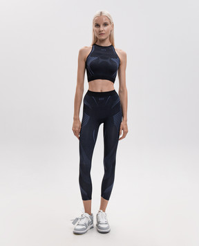 Off-White Blue leggings with logo pattern 2FH00405B