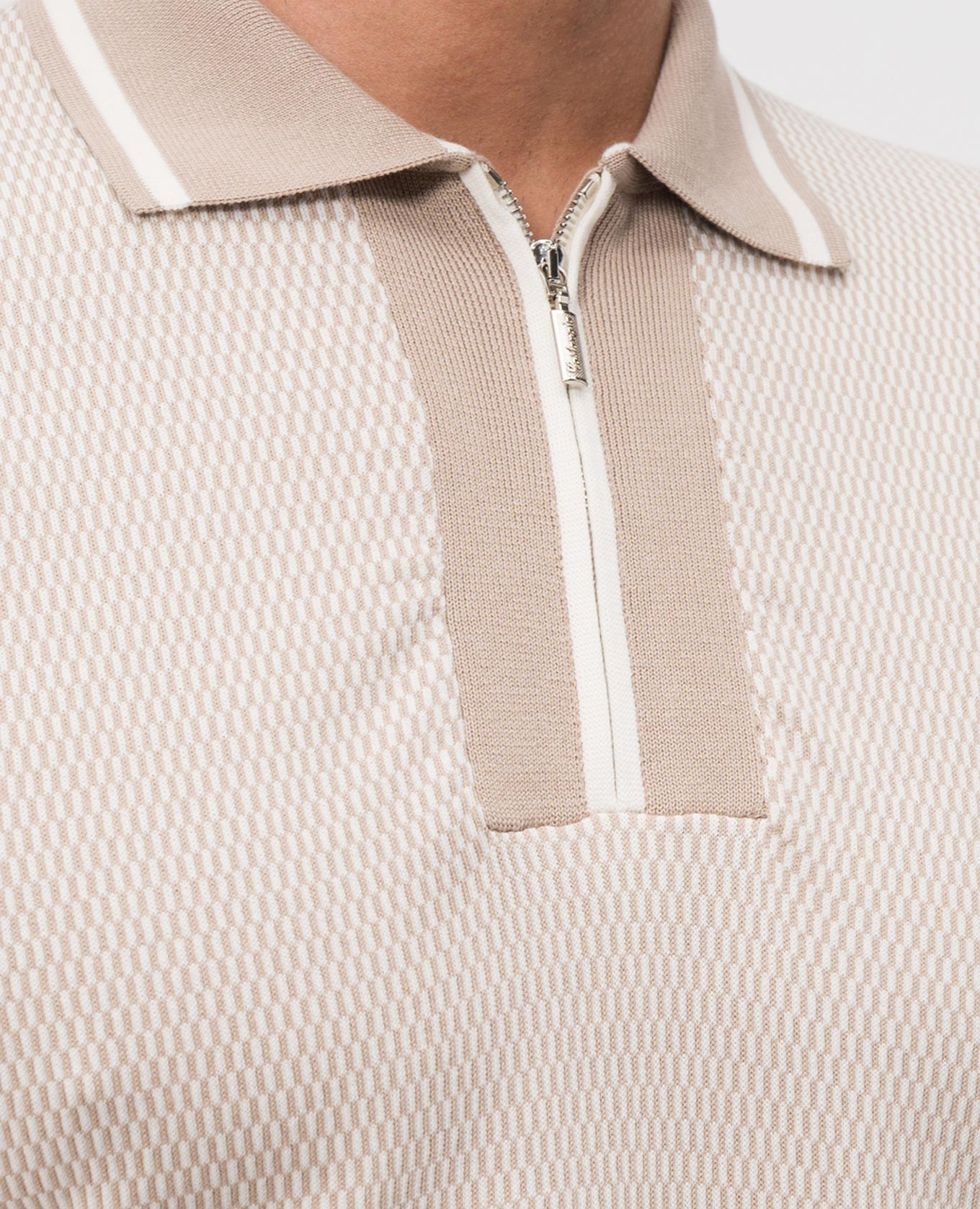 Beige polo shirt with a pattern Castangia dal 1850 5