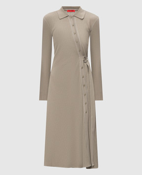 Max & Co GETTITO shirt dress in khaki rib MCOGETTITO