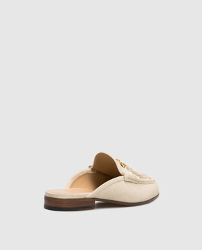 Valentino Grey suede mules with logo 8W2S0NQ8UZM
