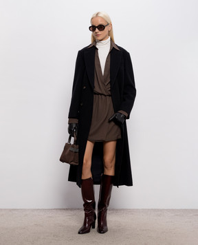 Brunello Cucinelli Black double-breasted cashmere coat MT4019993